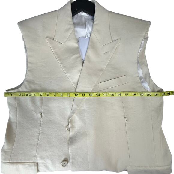 HELMUT LANG Oversized Linen-Blend Blazer Vest Large - Picture 12 of 14